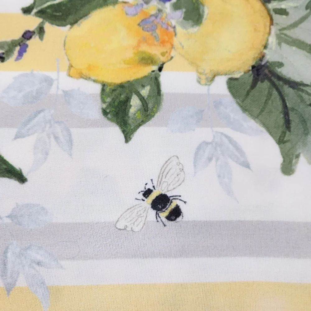 Nicole Miller Home Lemons And Flowers Shabby‎ Chic Tablecloth 60x104 Oblong